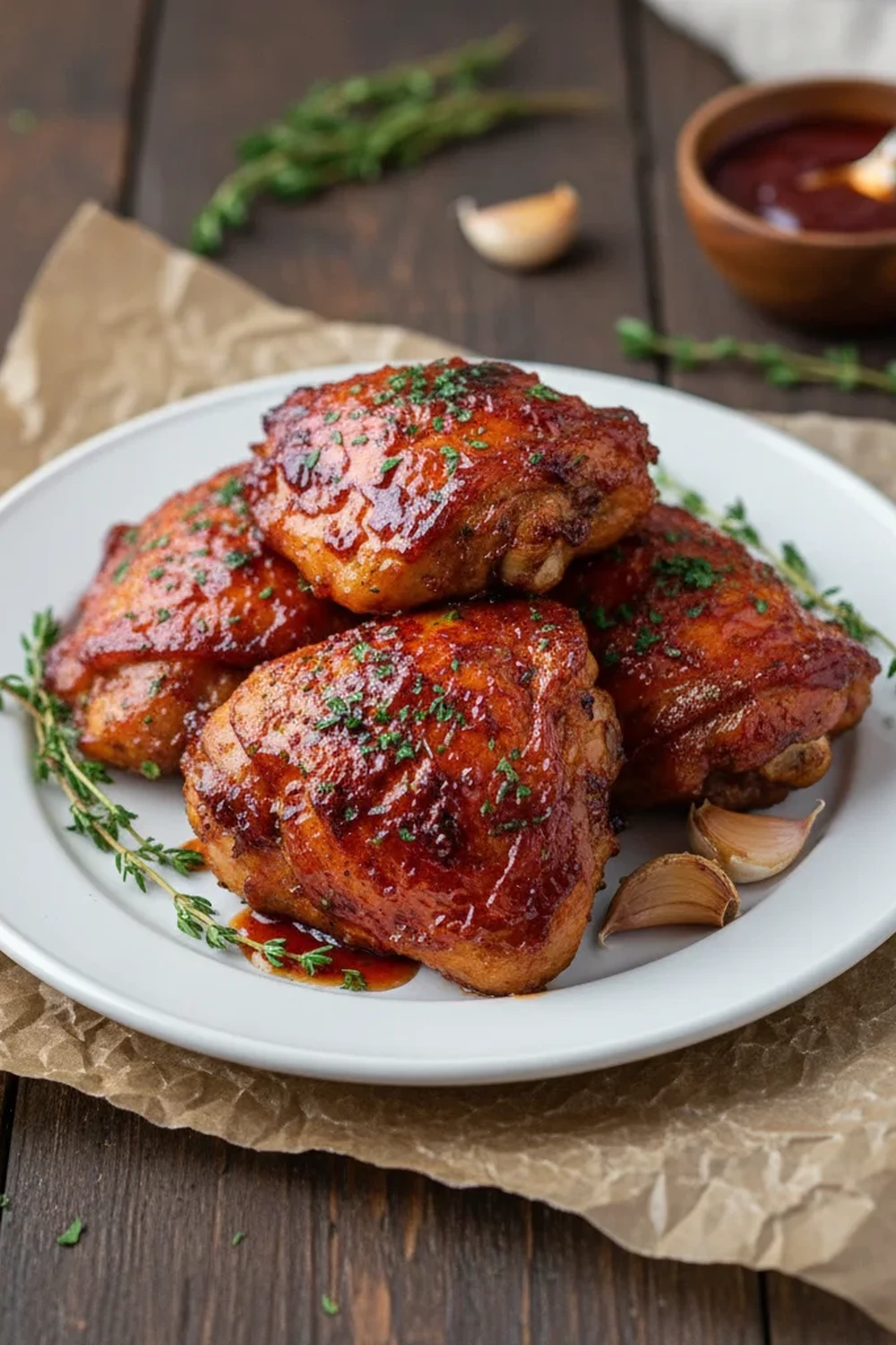 Oven Baked BBQ Chicken Thighs: Juicy & Sticky