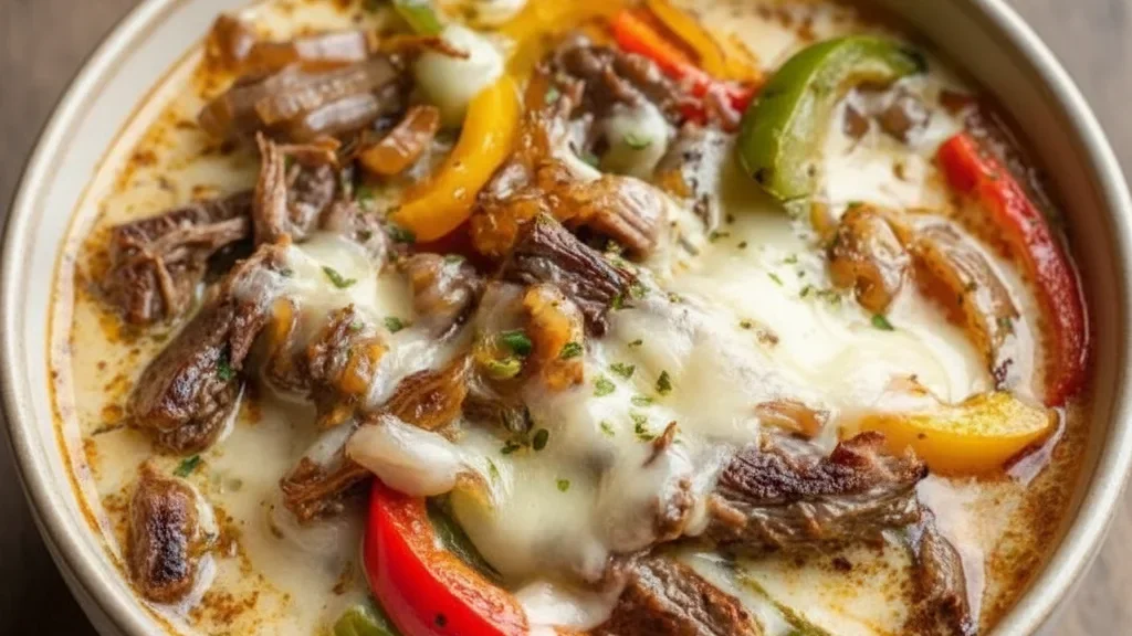 Philly Cheesesteak Soup