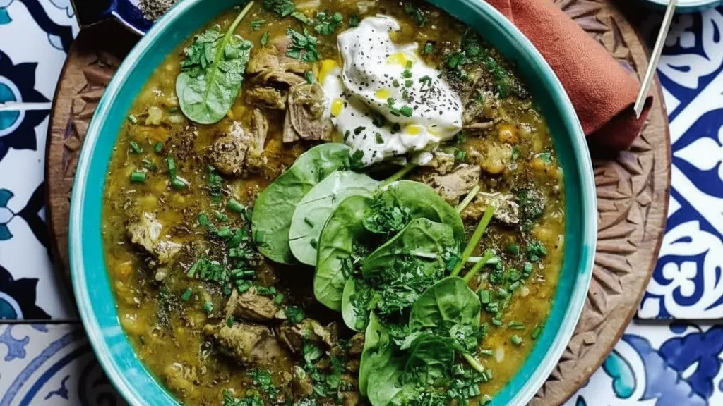 Spiced Lamb and Spinach Soup