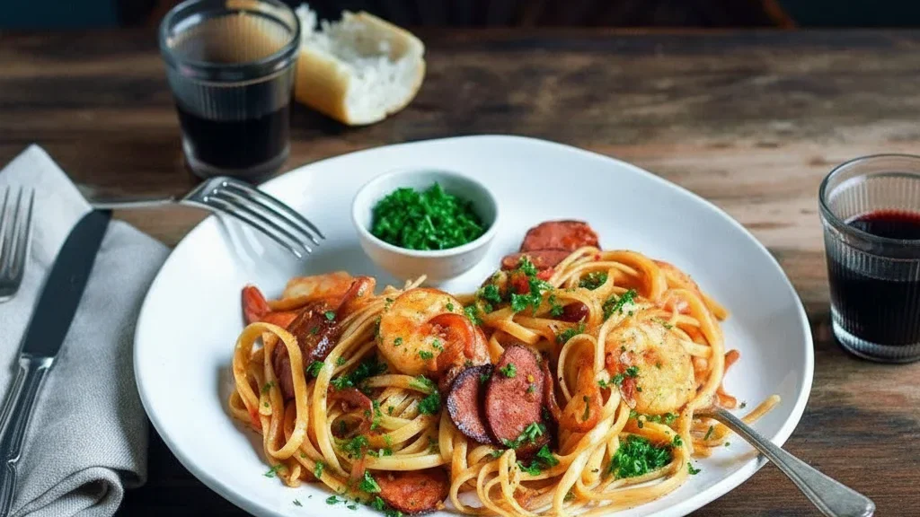 Spicy Prawn & Chorizo Linguine