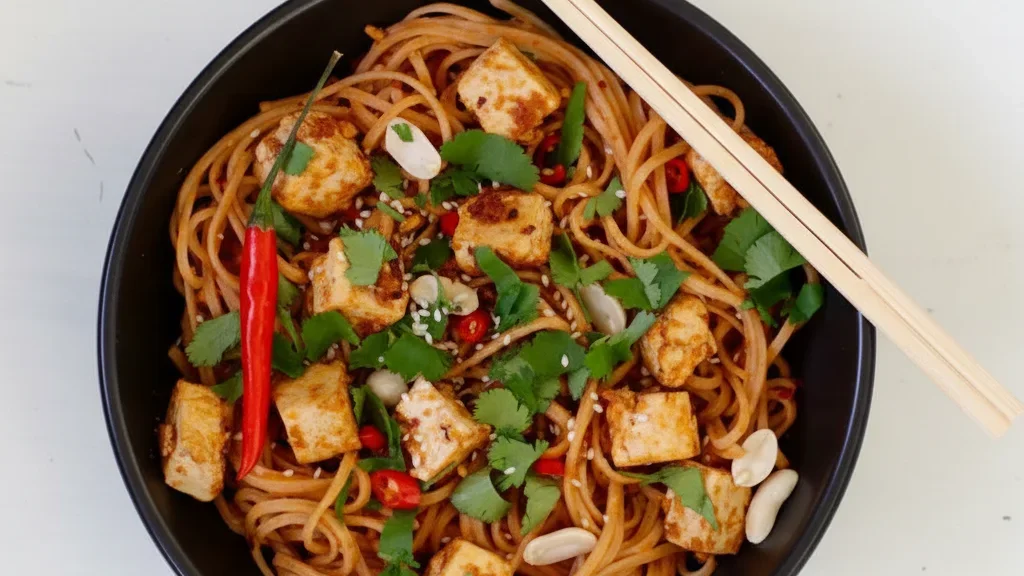 Spicy Tofu and Peanut Noodles