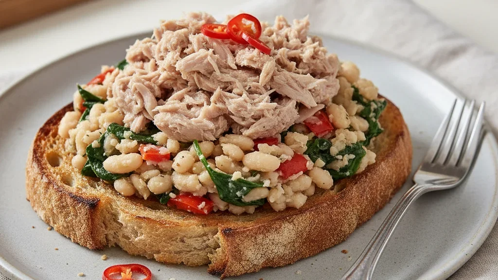 Tuna and White Bean Mash on Sourdough