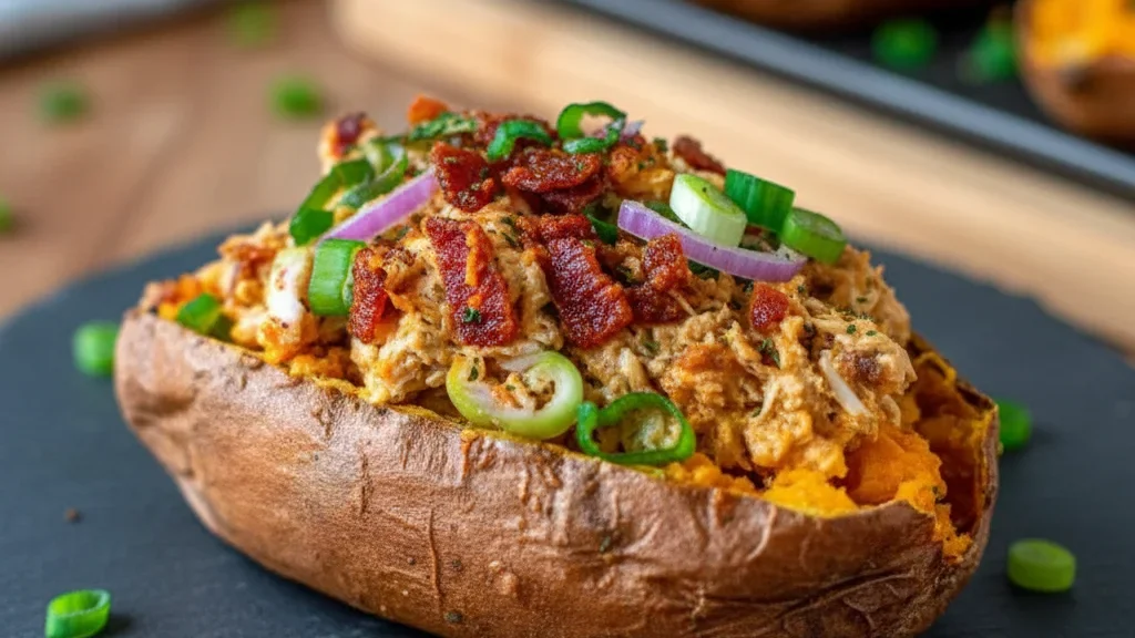Tuna Melt Stuffed Sweet Potatoes