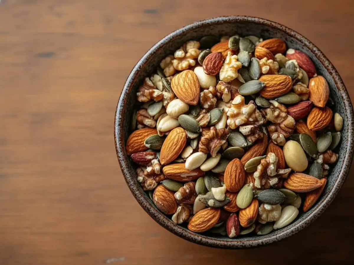 A Handful of Mixed Nuts and Seeds