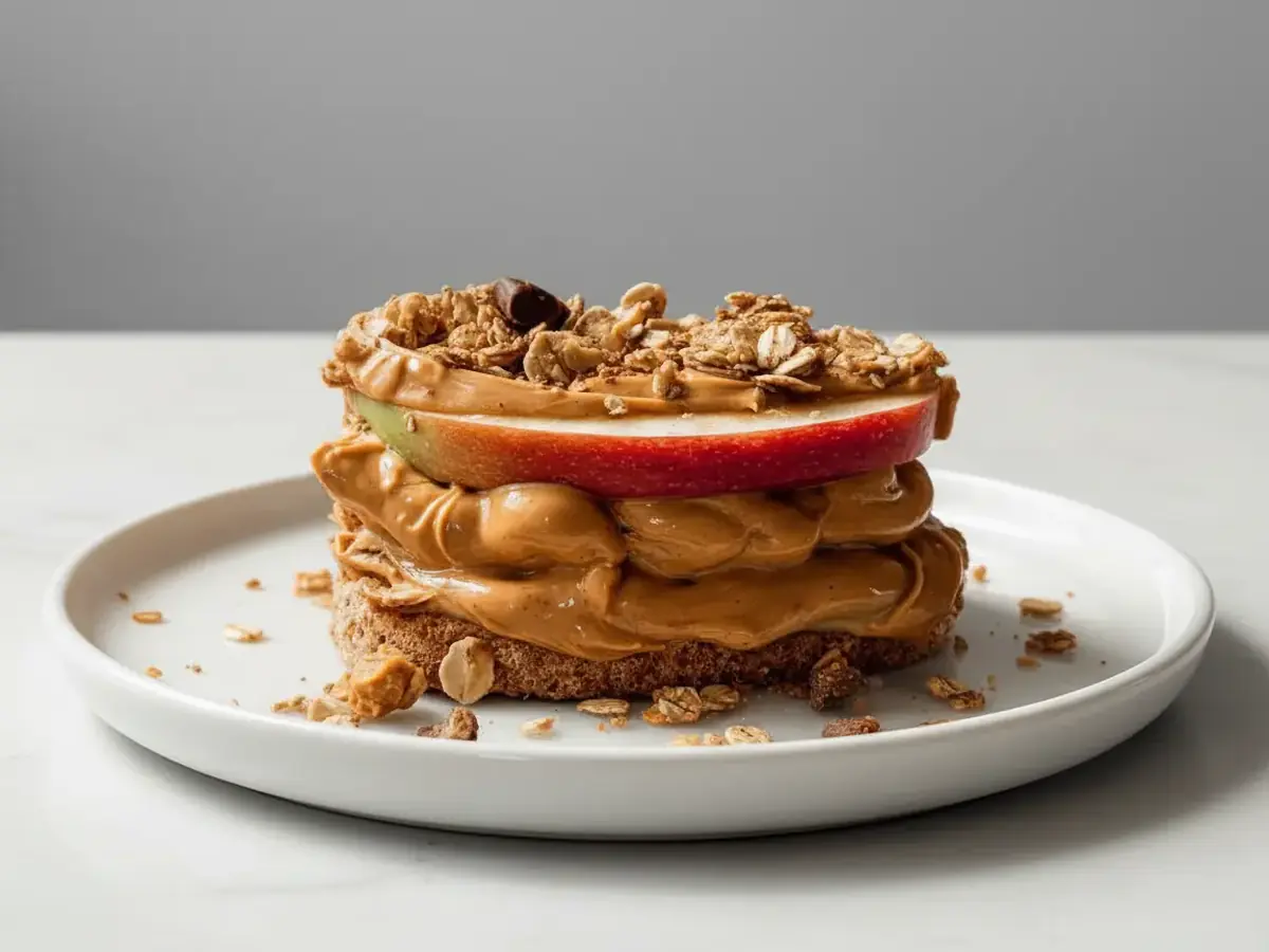 Apple Slices with Peanut Butter & Granola