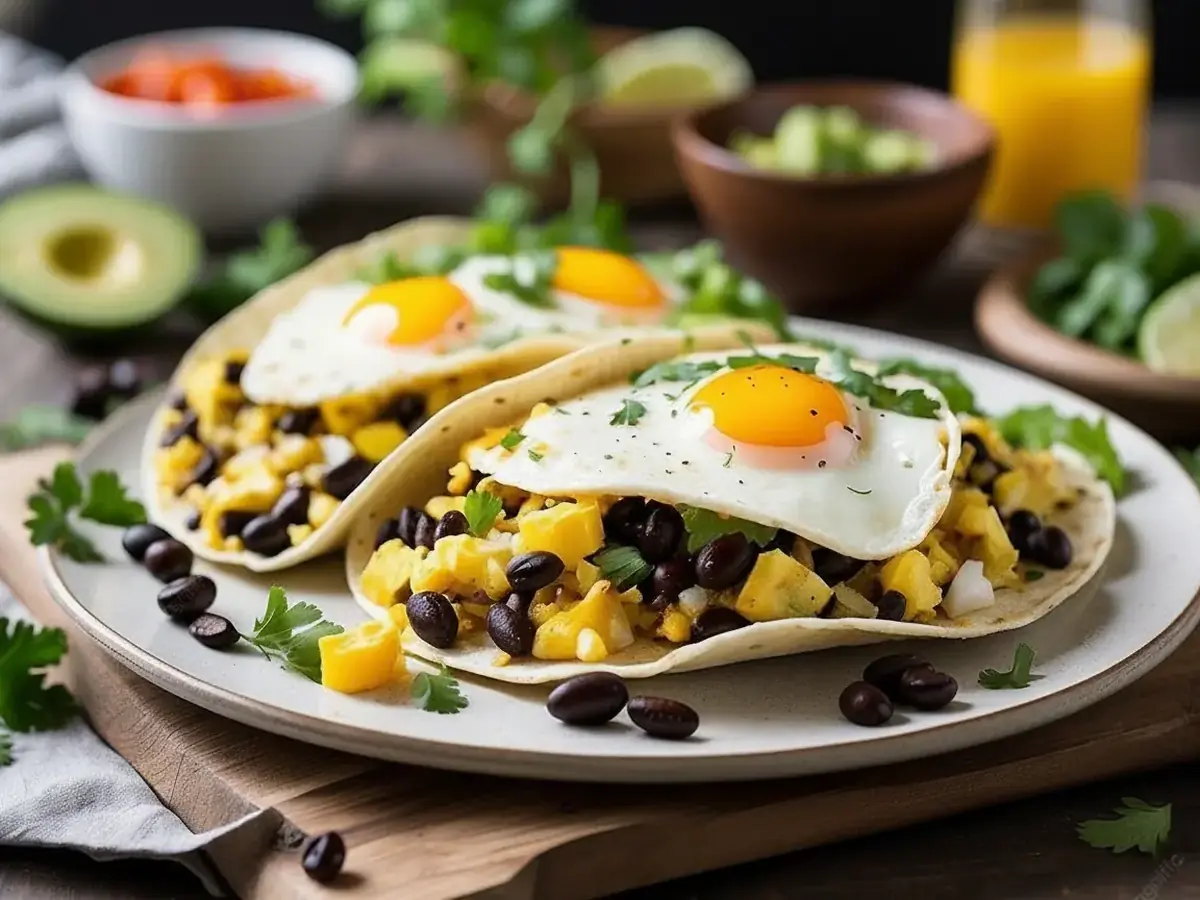 Black Bean & Egg Breakfast Tacos