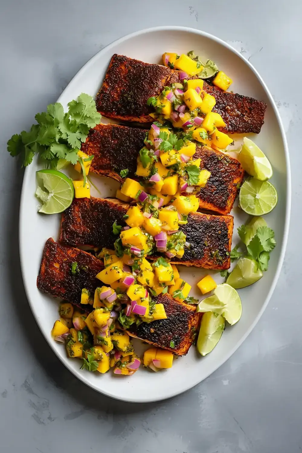 Blackened Salmon with a Mango Salsa