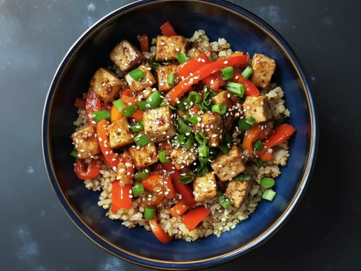 Cauliflower Rice and Tofu Stir-Fry