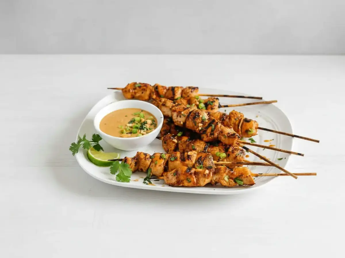 Chicken Satay Skewers with Peanut Sauce
