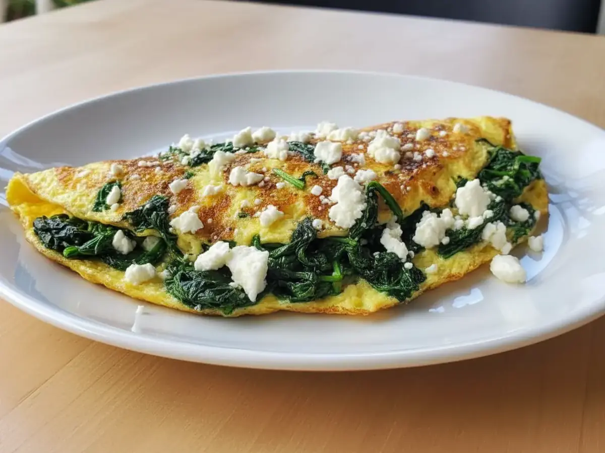 Classic Spinach and Feta Omelette