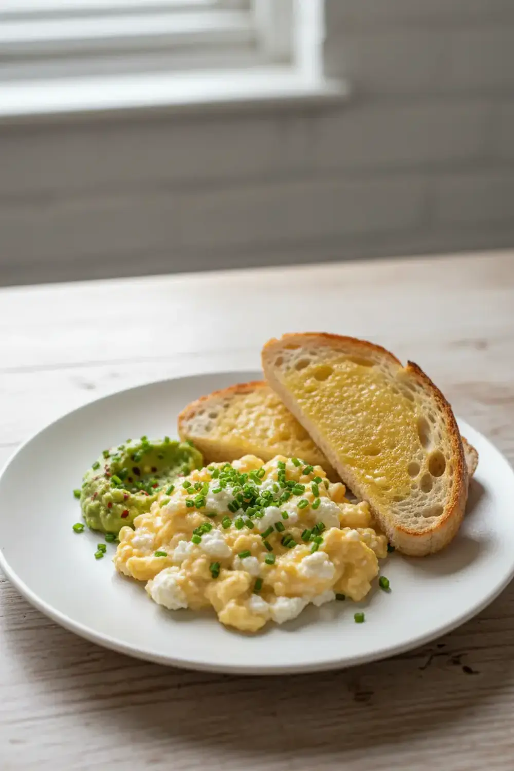 Cottage Cheese & Chive Scrambled Eggs