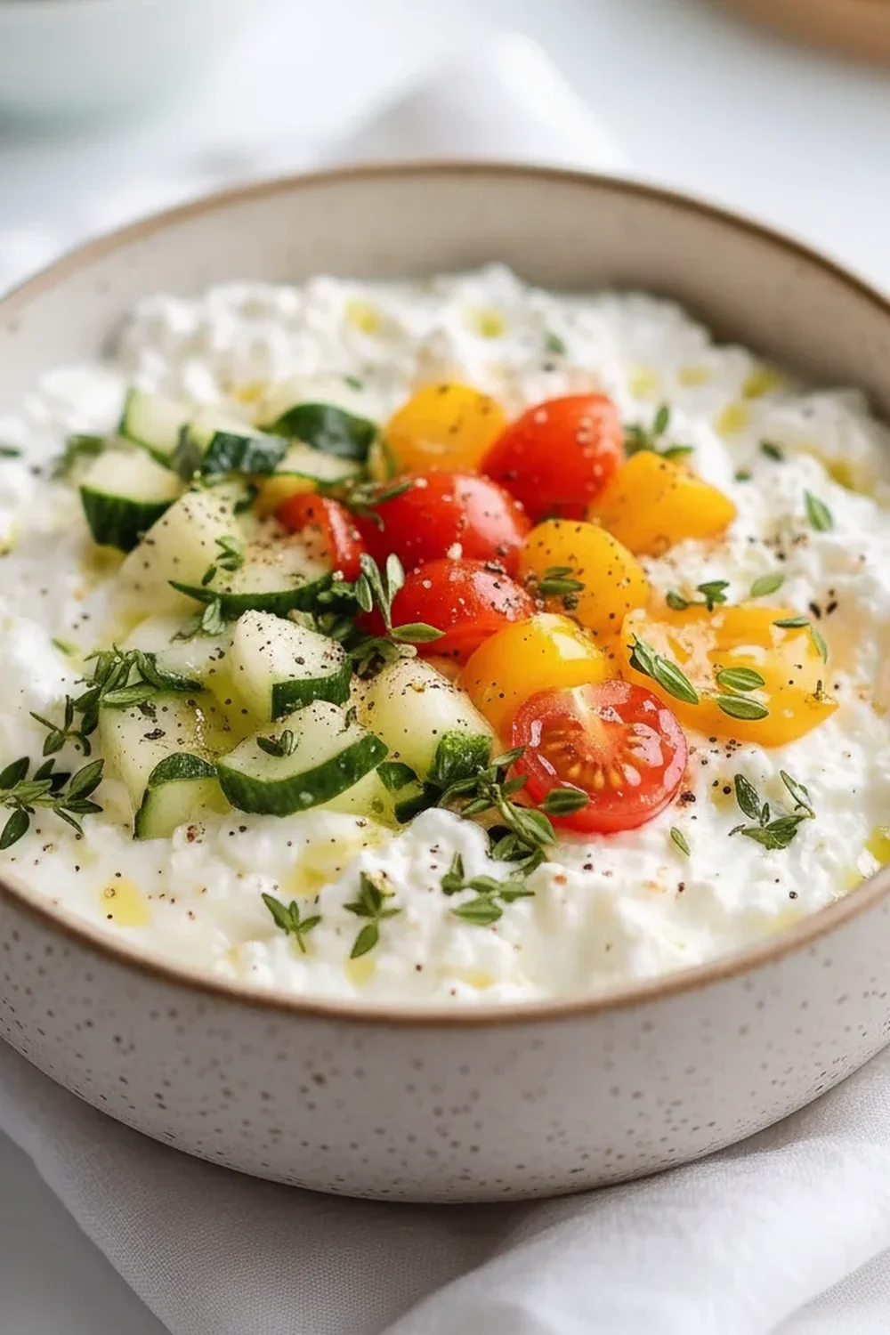 Cottage Cheese Bowl with Peaches & Almonds