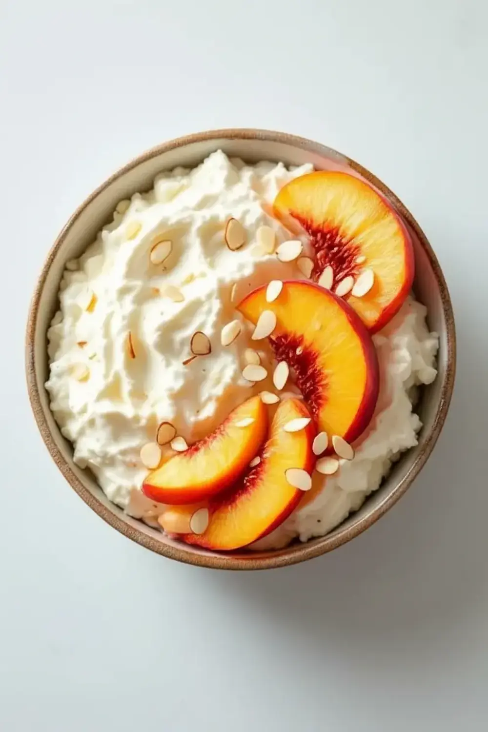 Cottage Cheese Bowl with Peaches and Almonds