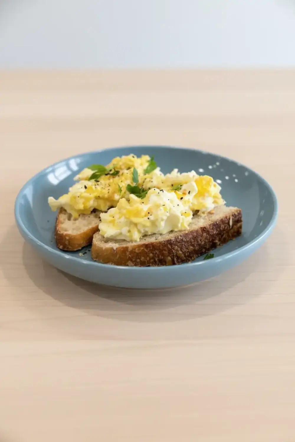 Cottage Cheese & Scrambled Eggs on Sourdough