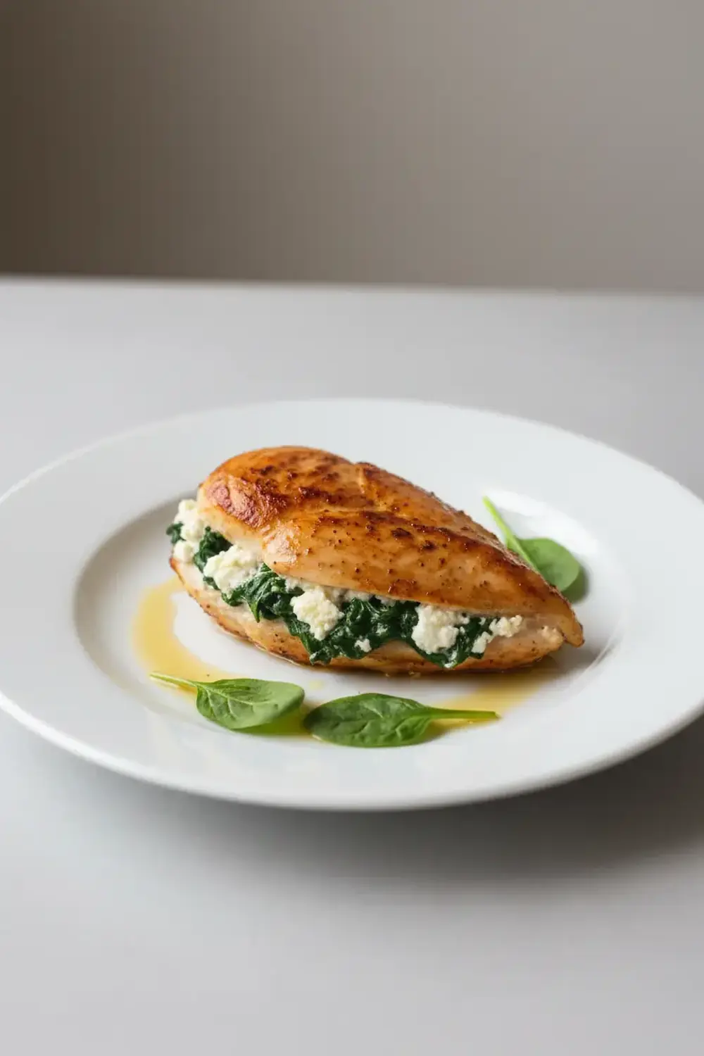 Cottage Cheese & Spinach Stuffed Chicken Breast