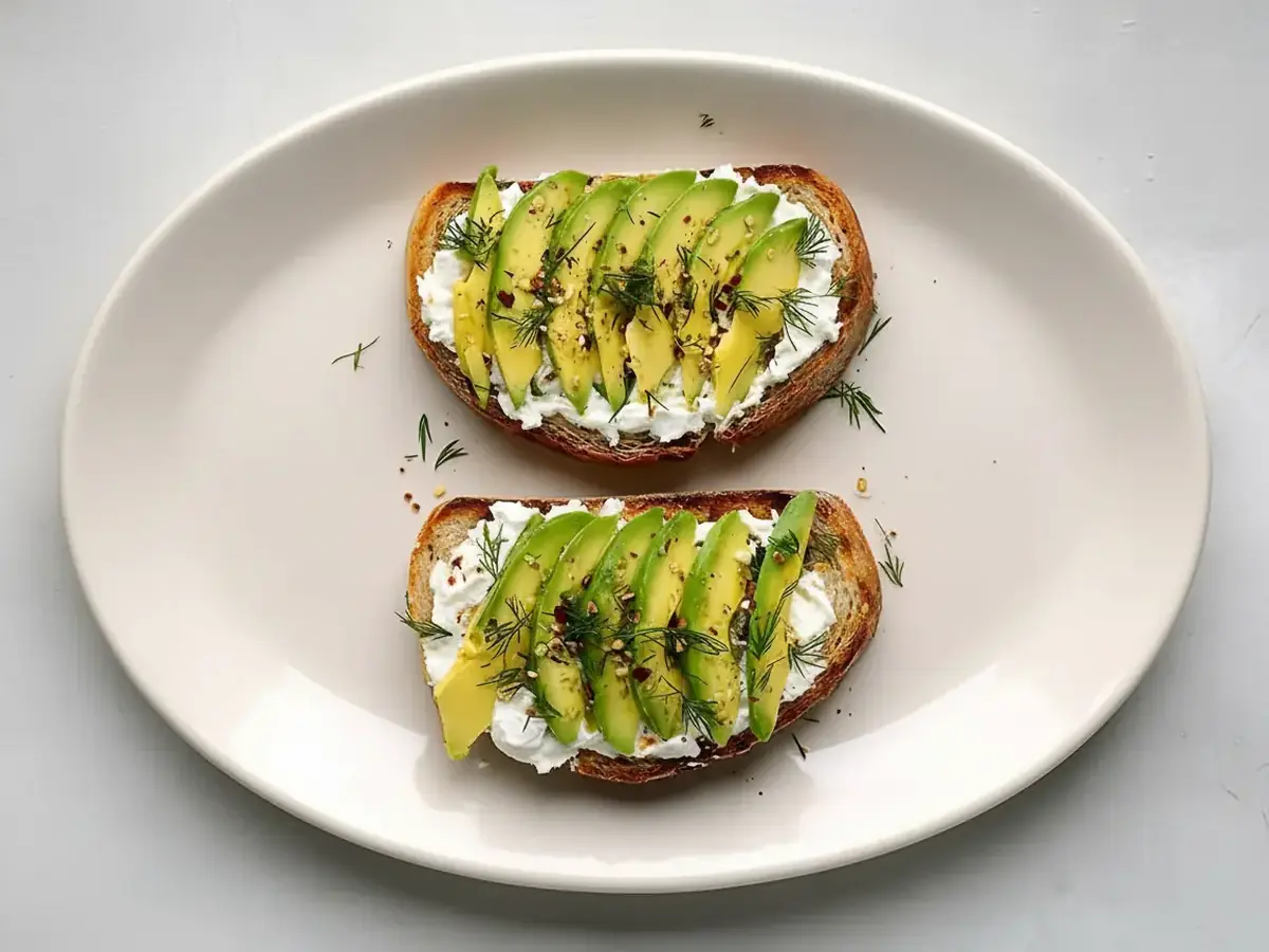 Cottage Cheese with Avocado and Chilli Flakes