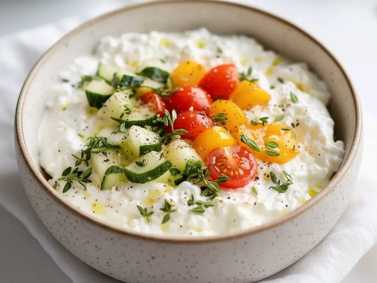 Cottage Cheese with Cucumber and Dill