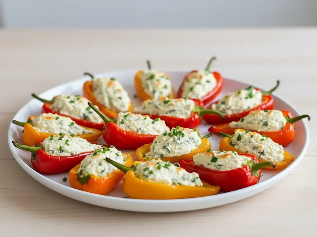 Cream Cheese & Chive Stuffed Mini Peppers