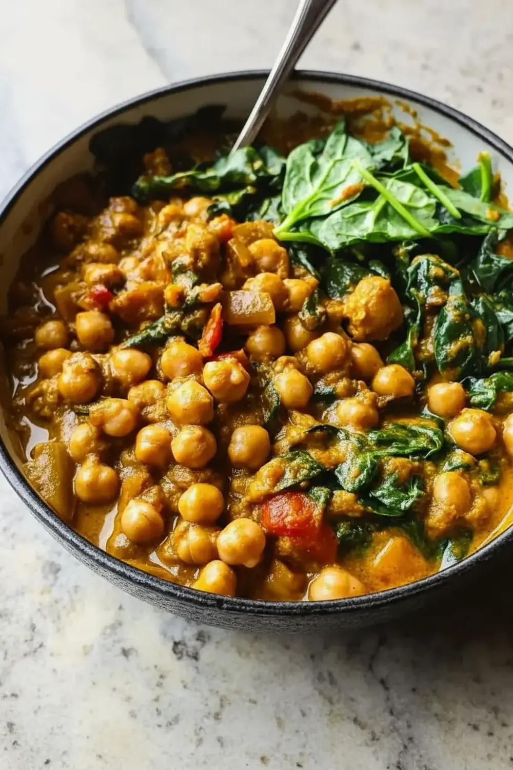 Curried Chickpea and Spinach Bowl