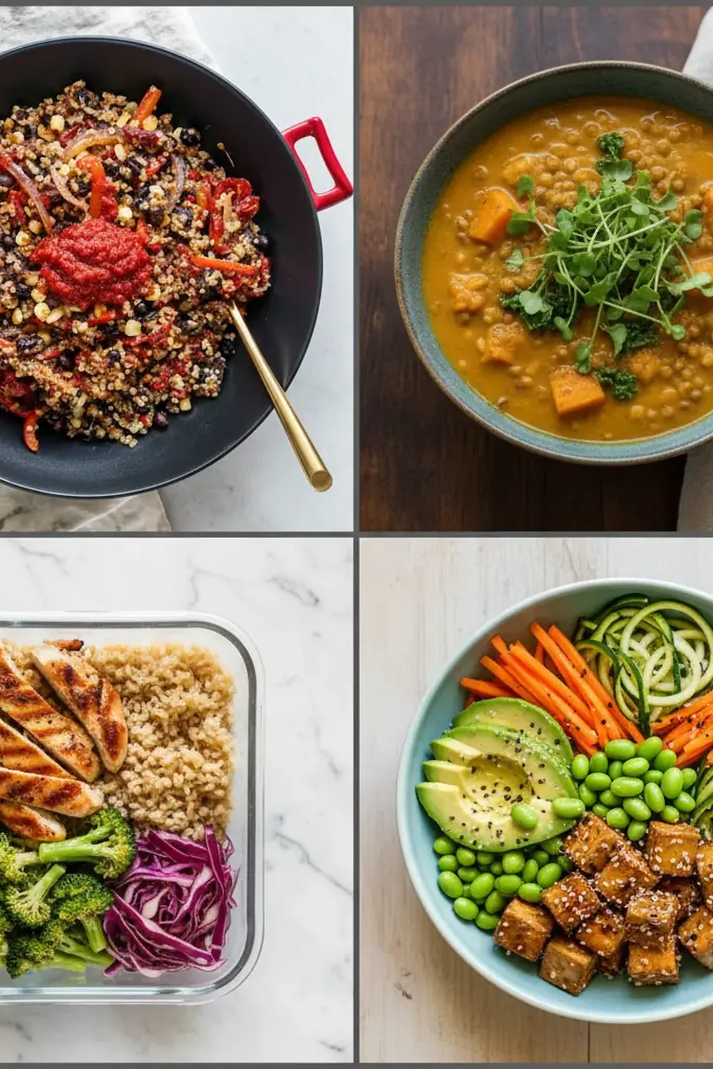 Easy High Protein Freezer Friendly Bowls