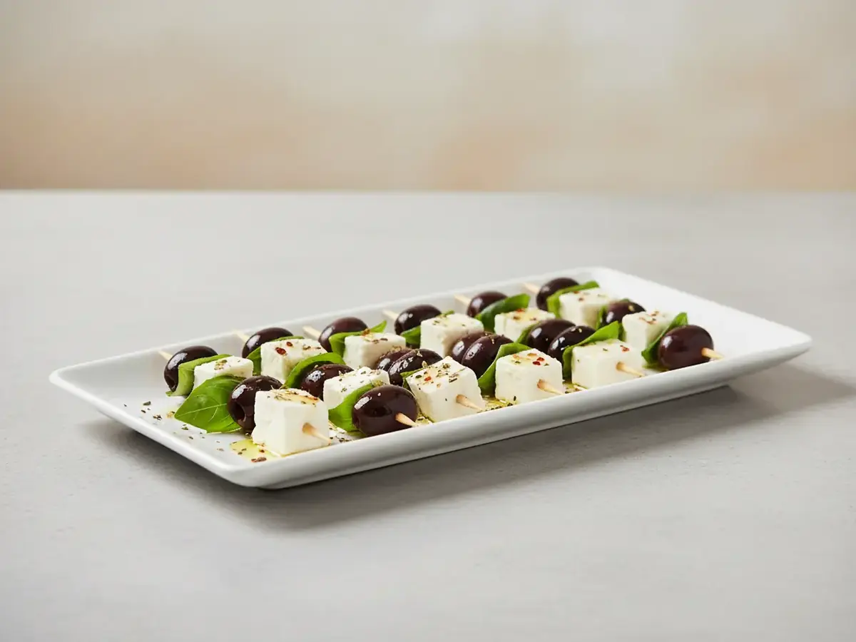 Feta and Olive Skewers