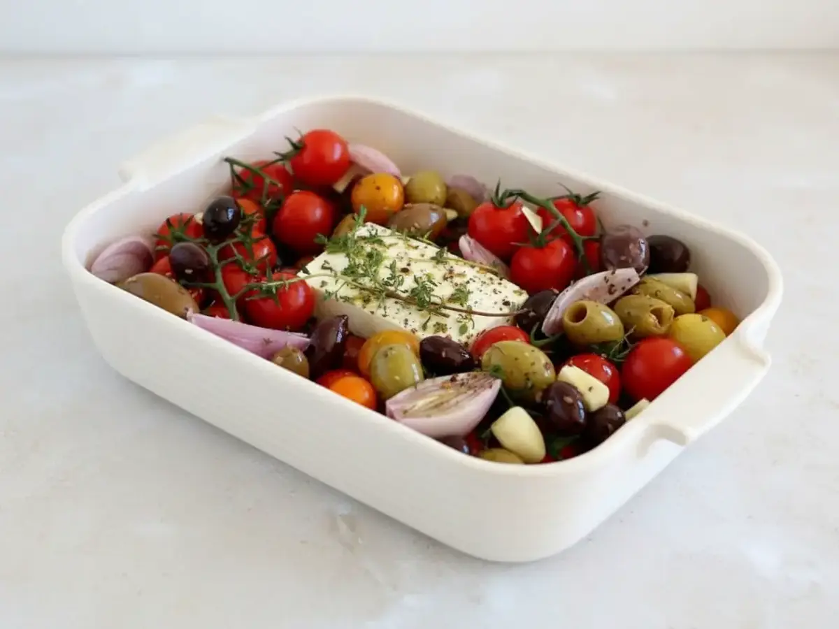 Feta Cubes with Olives and Cherry Tomatoes