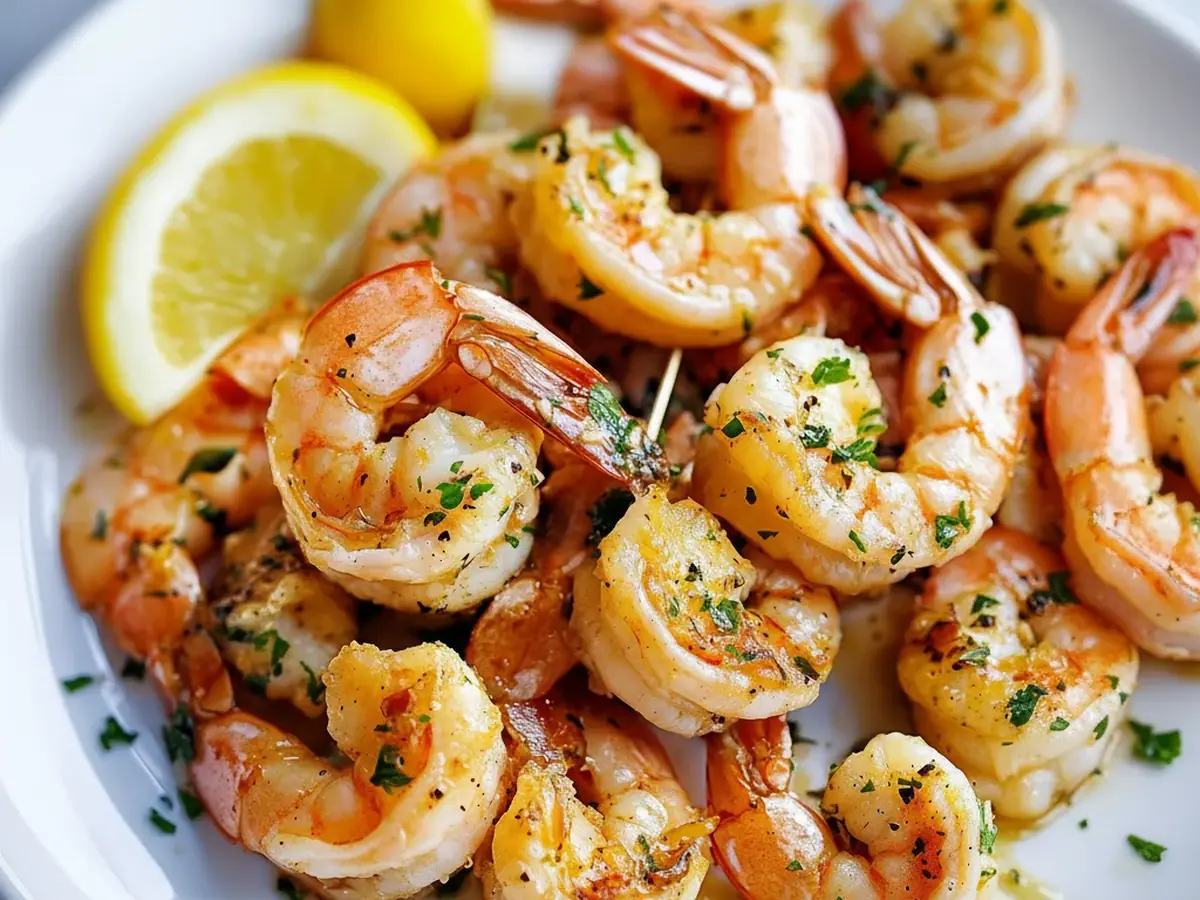 Garlic Butter Shrimp with Broccoli Florets