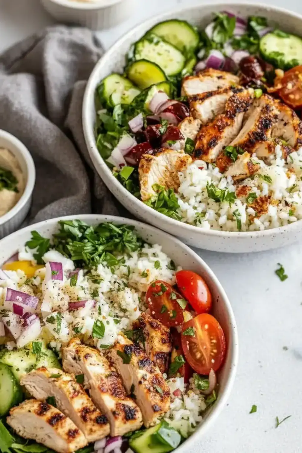 Greek Lemon Chicken & Rice Bowl
