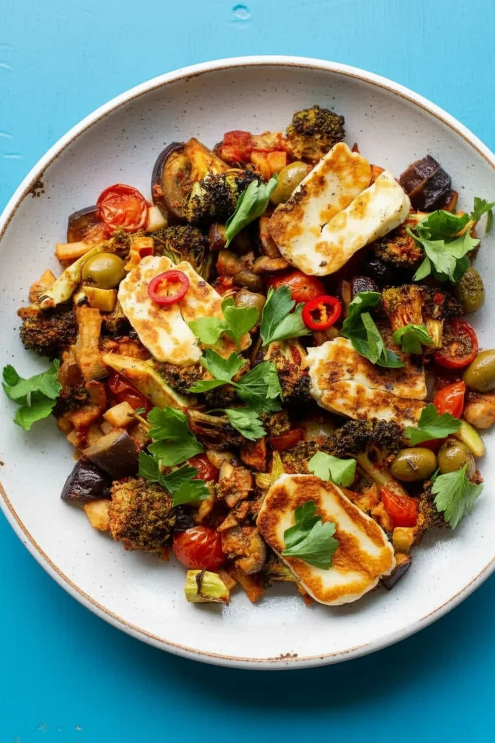 Halloumi & Veggie Tray Bake