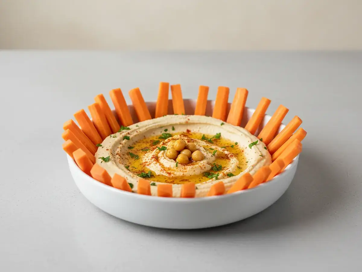 Homemade Hummus with Carrot Sticks