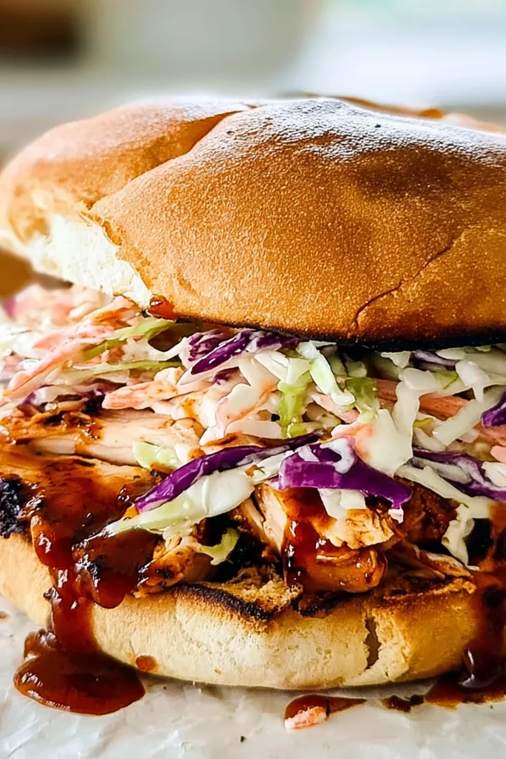 Juicy Grilled BBQ Chicken & Coleslaw