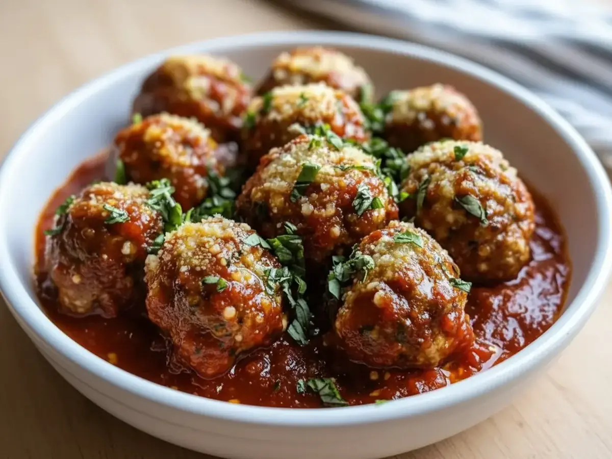 Keto Meatballs in Marinara Sauce