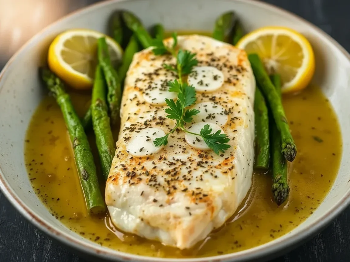 Lemon Herb Baked Cod with Asparagus