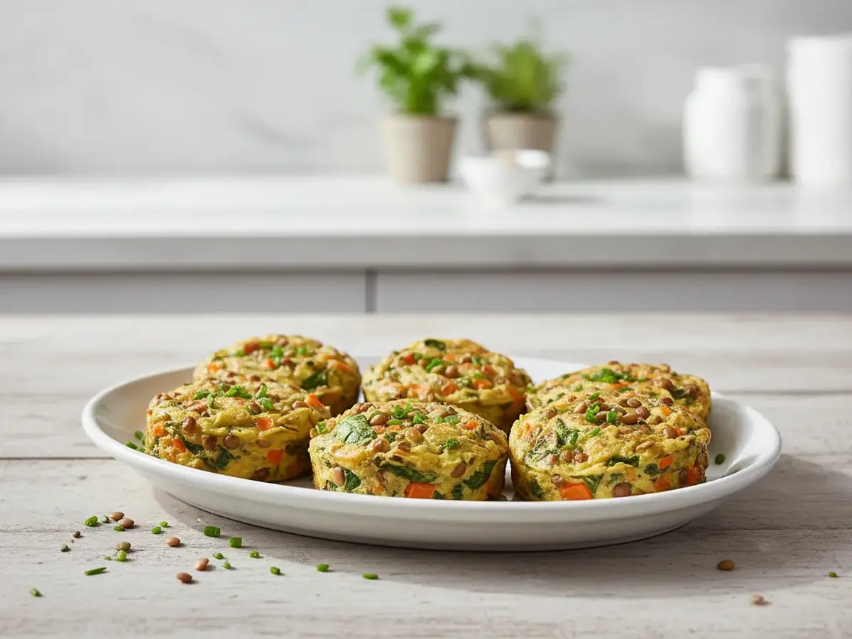 Lentil & Veggie Mini Frittatas