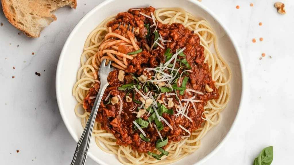 Lentil and Walnut Bolognese