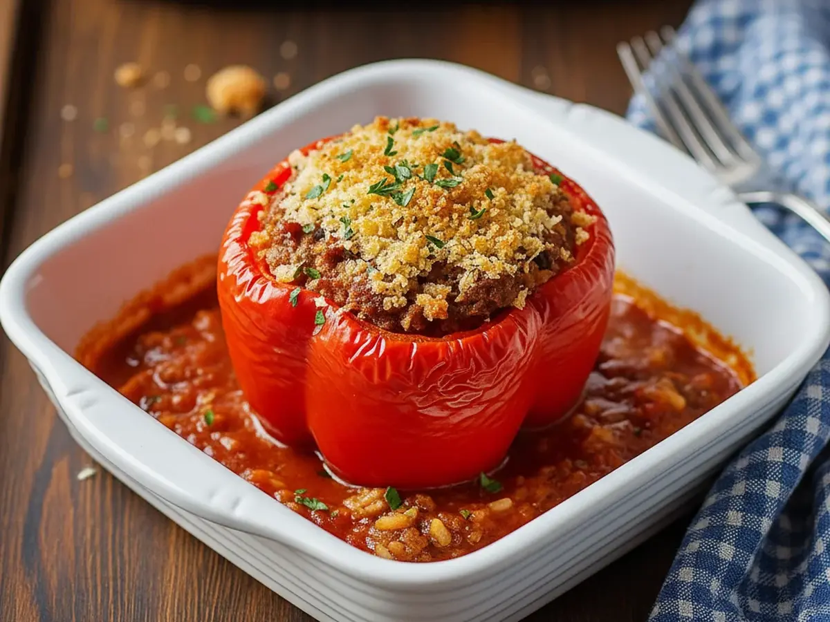 Mince-Stuffed Bell Peppers