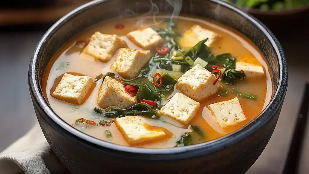Miso Soup with Tofu & Edamame