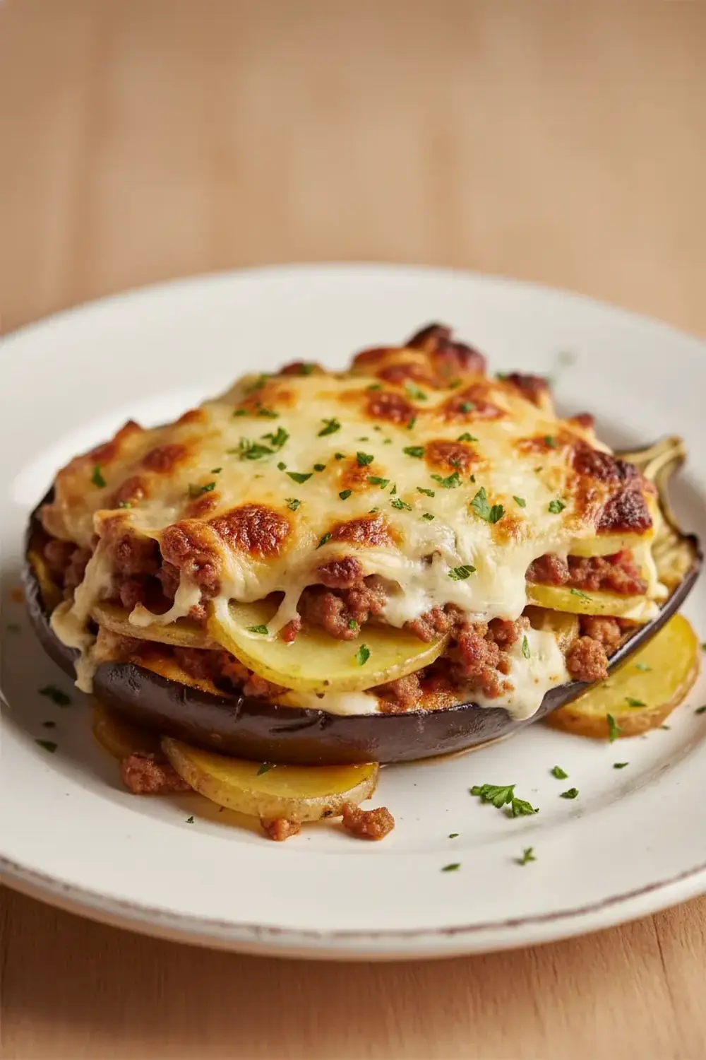 Moussaka-Stuffed Aubergine