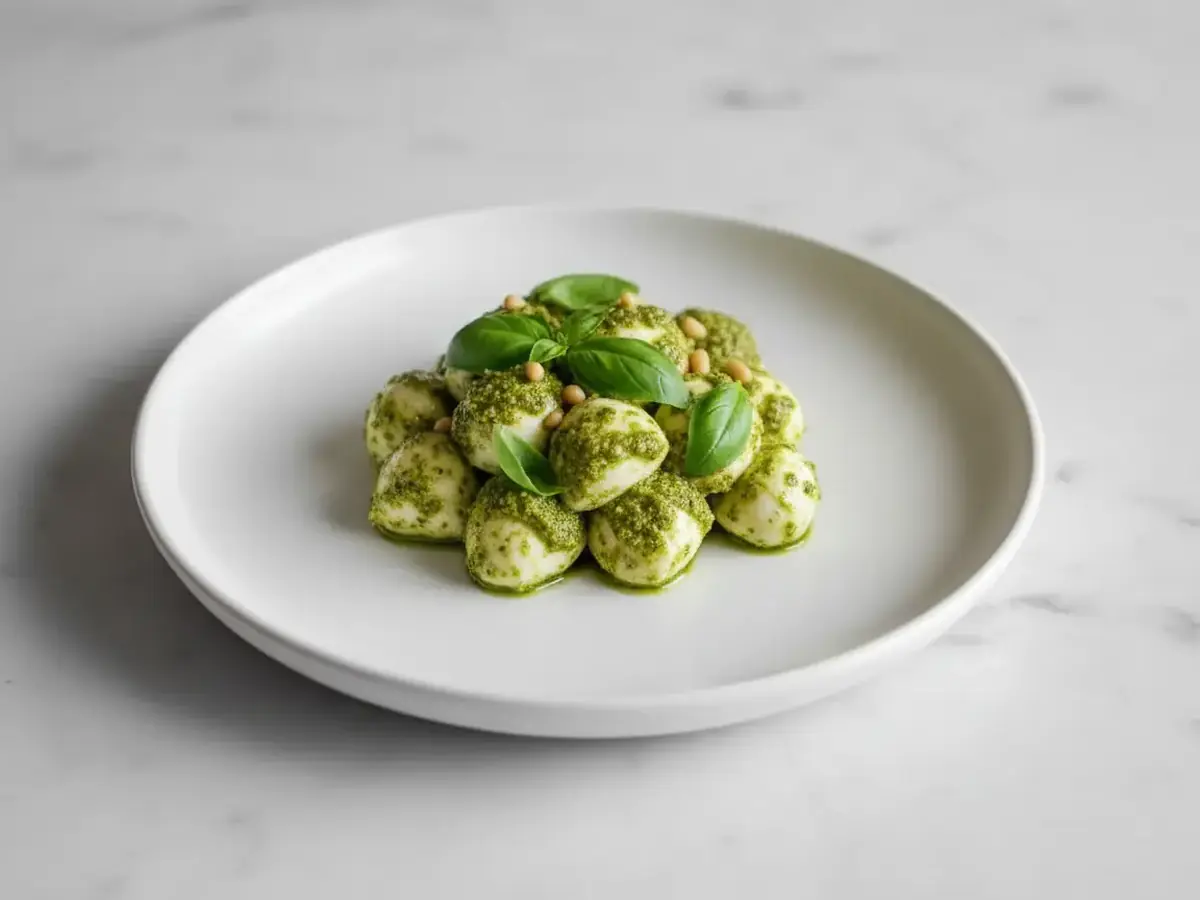 Mozzarella Pearls with Pesto