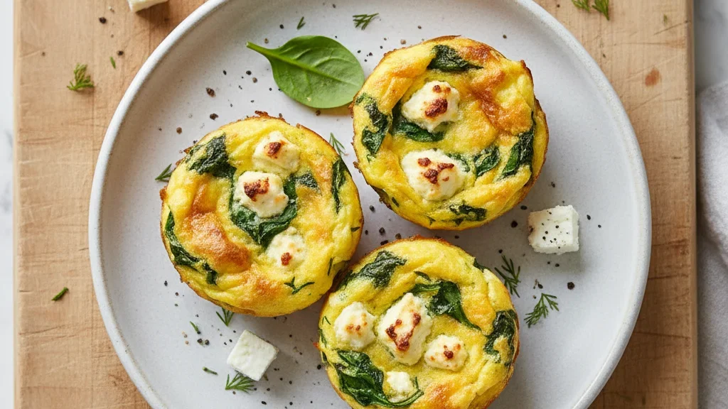 Muffin Tin Frittatas with Spinach and Feta