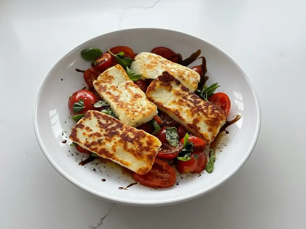 Pan-Fried Halloumi with Cherry Tomatoes