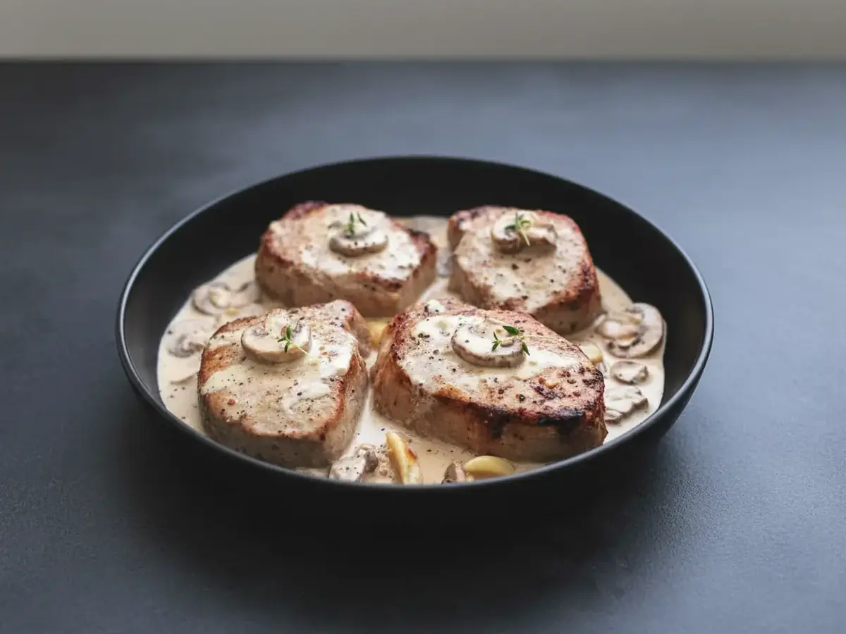 Pork Chops with Creamy Mushroom Sauce