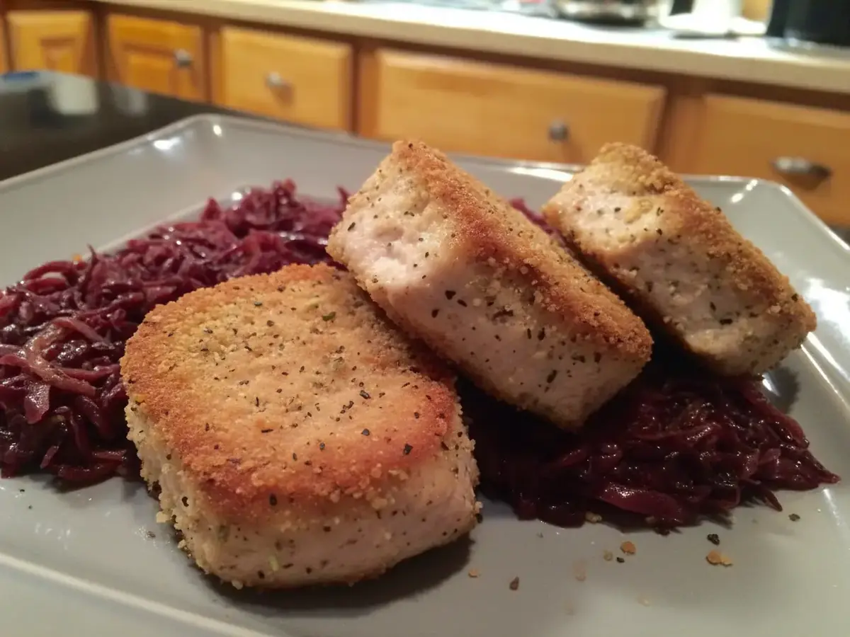 Pork Loin Medallions with Braised Red Cabbage
