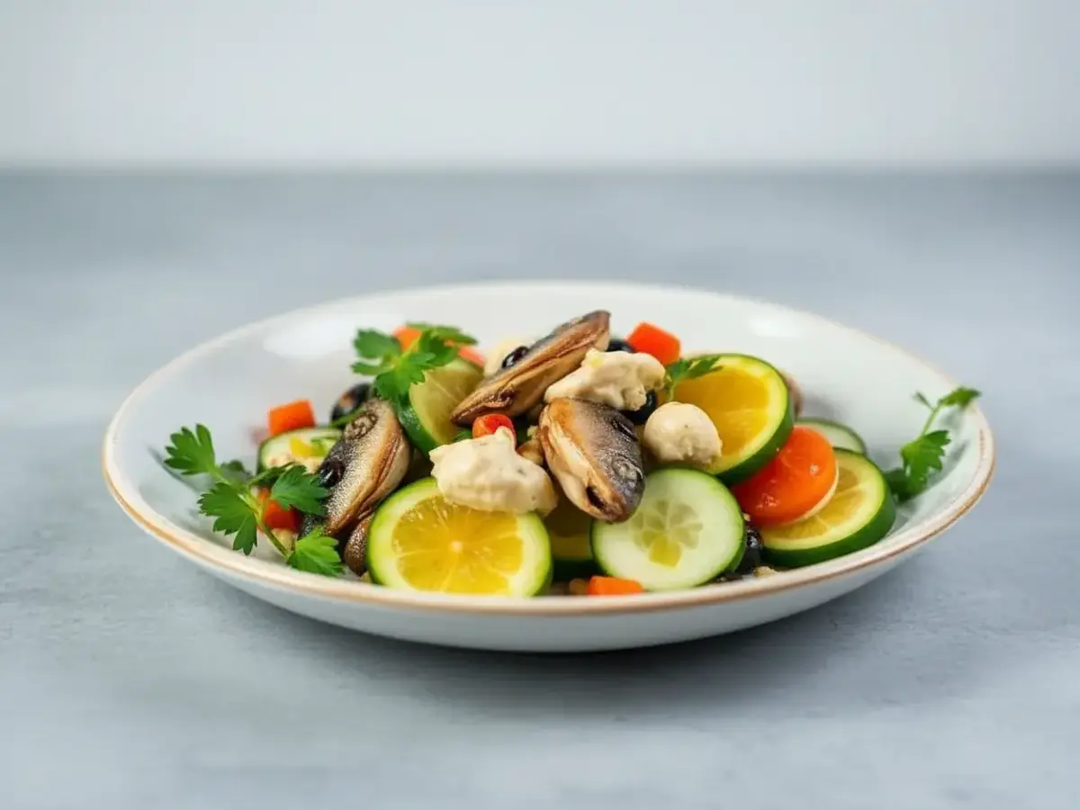 Sardines on Cucumber Slices