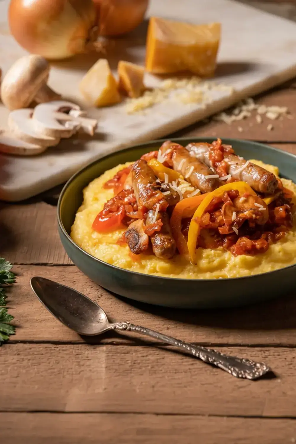 Sausage, Pepper & Onion with Polenta Bowl