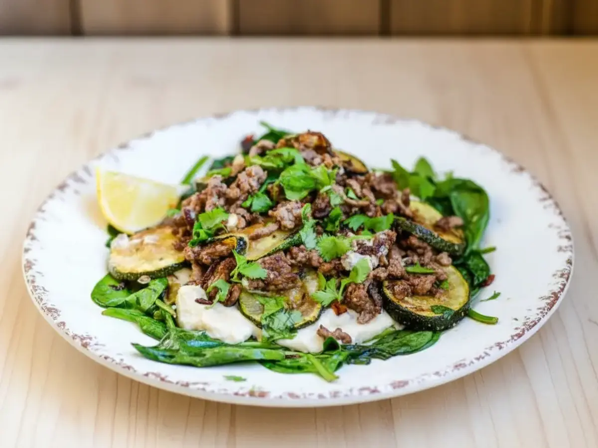 Savoury Beef Mince and Courgette Skillet
