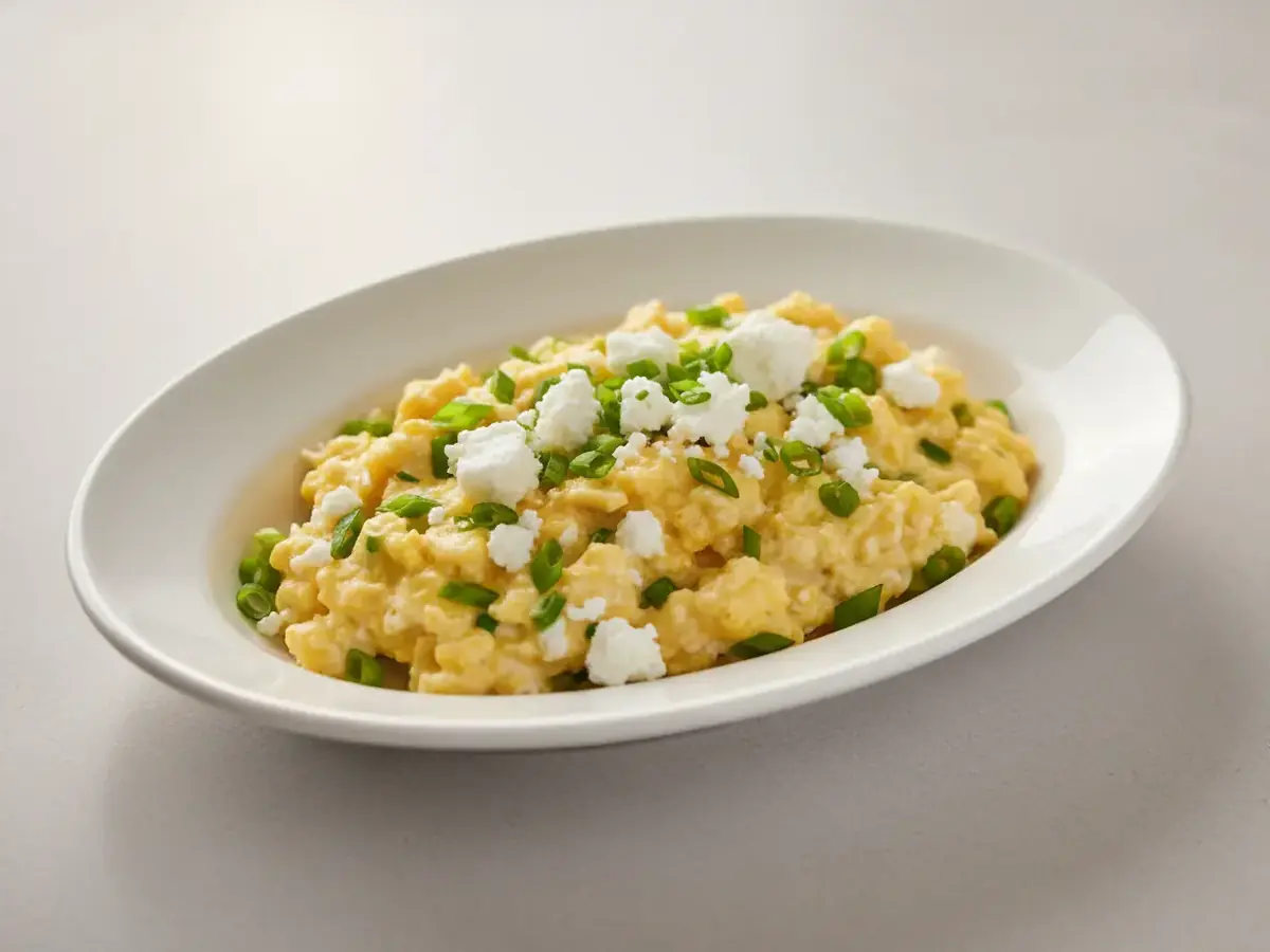 Scrambled Eggs with Feta & Spring Onions