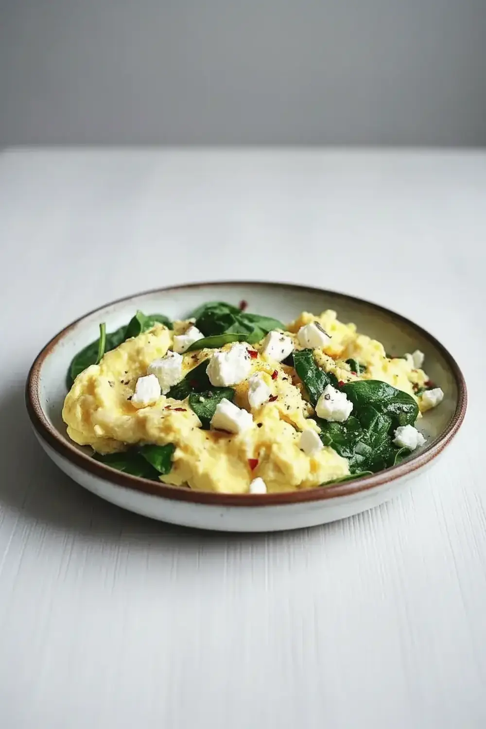 Scrambled Eggs with Spinach and Feta