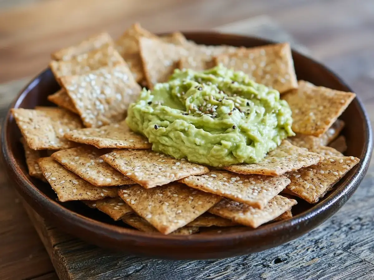 Seedy Wholegrain Crackers with Avocado