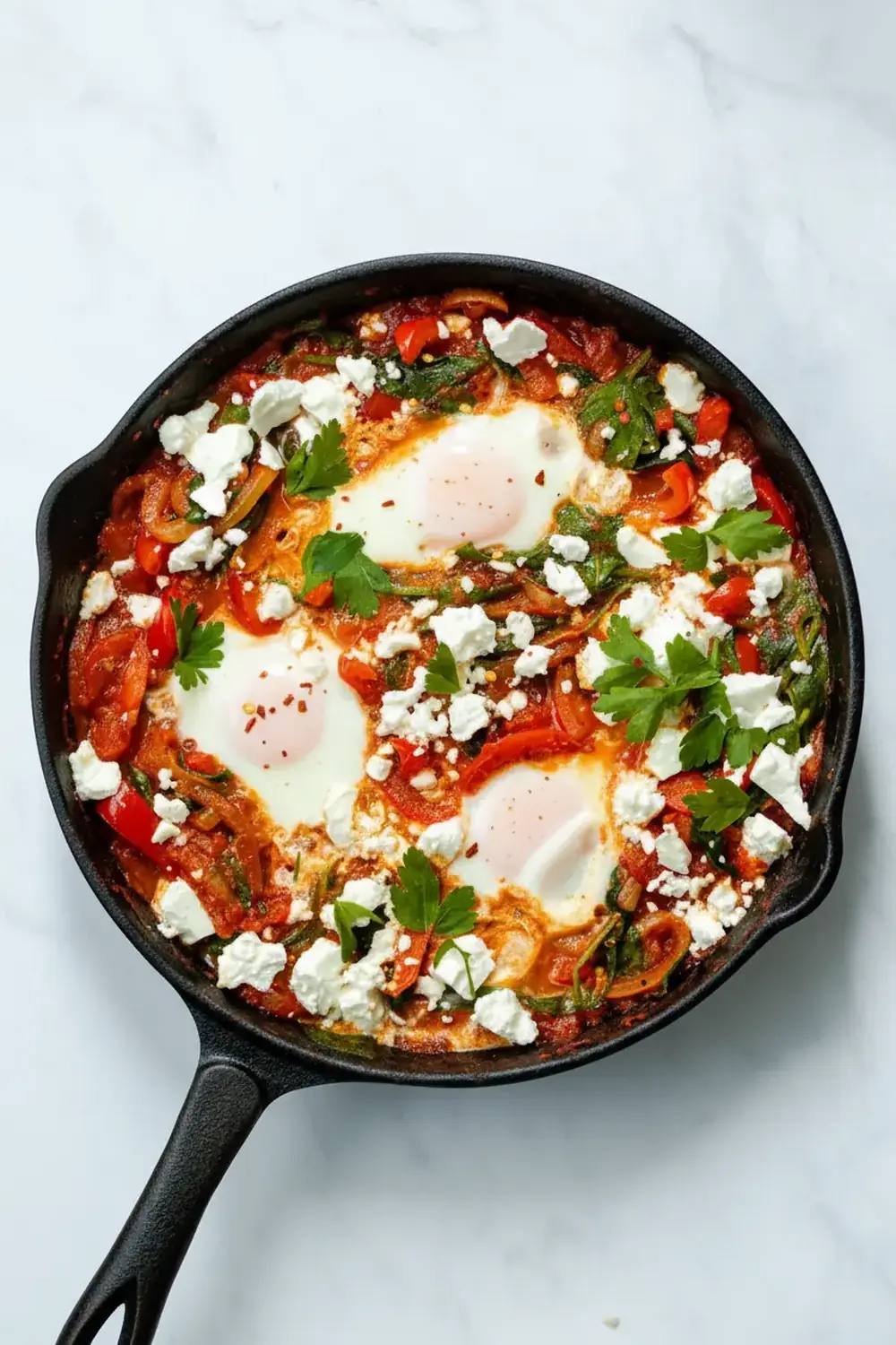 Shakshuka with Feta and Spinach